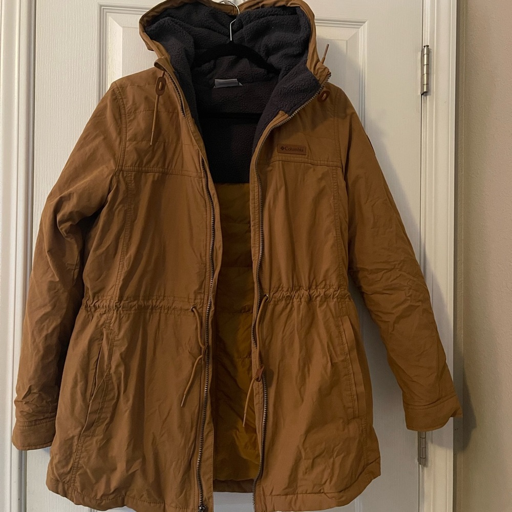 Womens Tan Columbia Parka
